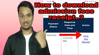 How to download admission fees receipt in uucms portal [upl. by Sawyer]