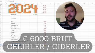 € 6000 Almanya Aylık Brüt  Net Maaş ve Giderler 2024 [upl. by Lapham614]