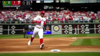 Phillies Kyle Schwarber hits home run on Opening Day vs Athletics [upl. by Pietra]