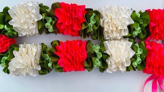 Photo Frame Mala Garland  Artificial Flowers Garland  Ribbon Craft  SUJATA DAS [upl. by Sands]