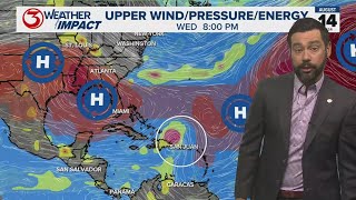 TROPICAL UPDATE Medium chance for development in the AtlanticCaribbean [upl. by Aztirak]