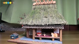 DIY Miniature Dollhouse kit Thatched Roof House of Miyama ミニチュア美山の茅葺き民家キット作り [upl. by Morse]