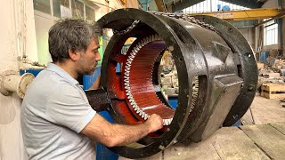 everything about the electric motorspreparation of electric motor 142 kw 750rpm BBC for winding [upl. by Auoz]