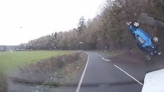 Dashcam Shows Dramatic Moment Car Loses Control and Flips Over [upl. by Aicilif]