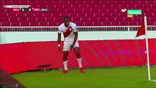 Perú vs Ecuador el GOLAZO de Advíncula tras pase gol de Lapadula  Clasificatorias Qatar 2022 [upl. by Ahsemaj]