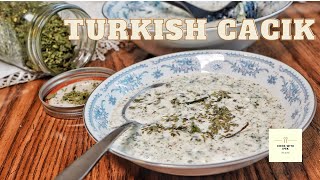 Turkish Cacik  Yogurt With Cucumber amp Herbs [upl. by Dhar498]