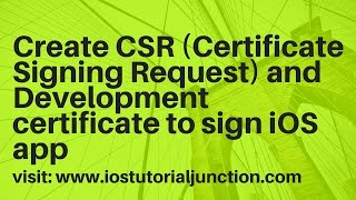 Create Certificates for iOS app using Apple developer portal [upl. by Royall488]