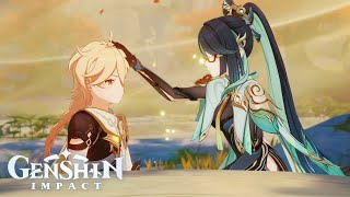 CINEMATIC CUTSCENE  AETHER meets LUMINE  Xianyun Story Quest Genshin Impact 44 [upl. by Eittam]