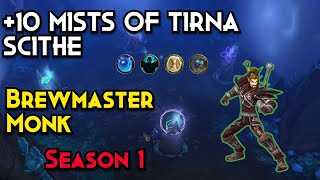 Brewmaster Monk  10 Mists of Tirna Scithe  worldofwarcraft thewarwithin mythicplus [upl. by Agnimod]