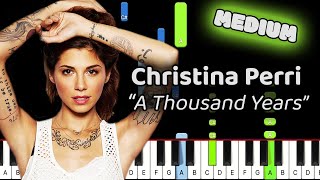 Christina Perri A Thousand Years Piano Tutorial Medium [upl. by Damien538]