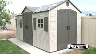 Lifetime 15 Ft x 8 Ft Outdoor Storage Shed Overview 60079 [upl. by Llehsor910]