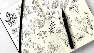 Flower Doodles  Capture an Artful Moment Floral Drawing Doodle Art [upl. by Dielu]