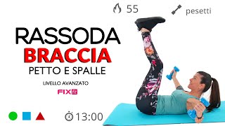 Esercizi Braccia Spalle E Petto Mini Workout Avanzato Con Pesetti [upl. by Ailel]