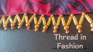 Simple beads sarees kuchu designsaree kuchu design [upl. by Nomma]