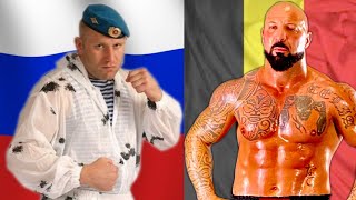 Russian paratrooper knocked out the Undertaker Sergey Kharitonov versus Belgian champion [upl. by Aneerb906]