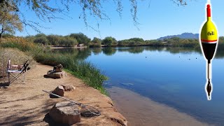 Catfishing Using Slip Bobber Rigs at Veterans Oasis Lake [upl. by Sukin]