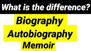 Biography Autobiography amp Memoir Difference [upl. by Ssor]