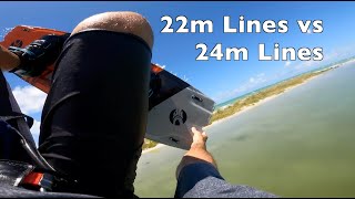 Kiteboarding in 8 to 10 kts 22m lines vs 24m lines [upl. by Lampert]