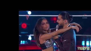 ANITTA FAZ DUETO COM MALUMA CANTANDO CORAZON EN LA VOZ MÉXICO [upl. by Selij589]