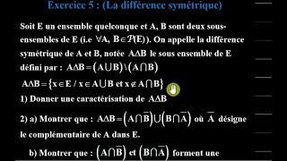 Série dexercices vidéo 16 les ensembles  Exercice 5 avec solution [upl. by Keldon]