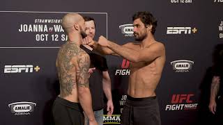 UFC Tampa Cub Swanson vs Kron Gracie WeighIn Staredown  MMA Fighting [upl. by Ijneb]