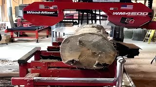 🚩Big and Fast Wood Mizer 4500 Woodworking Industrial Sawmill Equipment  WoodMizer [upl. by Tallie440]