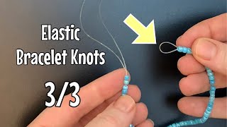 How to tie elastic bracelets  video 3 of 3 Double strand with loop in the middle [upl. by Nahte]