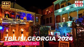 【4K】Nightlife TbilisiGeorgia 4K Walking Tour 2024 [upl. by Gawain]