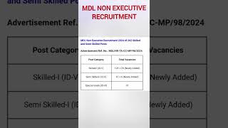 MDL NON EXECUTIVE RECRUITMENT 🚩✅ jobs [upl. by Niwrad]