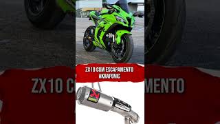 ZX10 com escapamento AKRAPOVIC zx10r kawazaki moto motorcycle [upl. by Bodi]