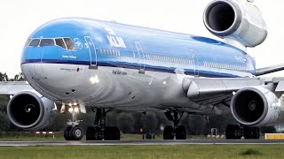 CLASSIC KLM MD11 Powerful Spool Up and departure out of Amsterdam Schiphol Airport [upl. by Jc]