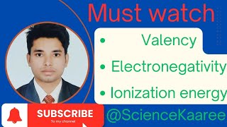 Valency  Electronegativity and Ionization energy Classification of elements Class10 part5 [upl. by Akemeuwkuhc]