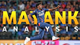 Mayank Yadav Detailed Bowling Action Analysis [upl. by Sorazal]