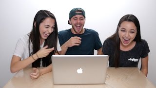 Reacting To Our First Video Together w Merrell Twins [upl. by Yklam]