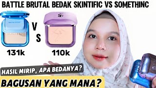 BATTLE SENGIT BEDAK  SKINTIFIC ULTRA COVER POWDER FOUNDATION VS SOMETHINC POWDER FOUNDATION [upl. by Edya]