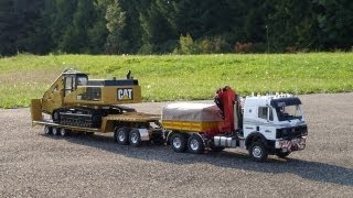 DB3850 mit DollyTieflader und Bagger CAT 345D [upl. by Eamon]