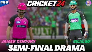 BBL SemiFinal Drama  Brilliant 50  Runs But James’ Century Turns the Game  Cricket 24 Career🏏🔥 [upl. by Derayne]