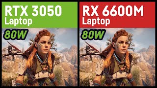 RTX 3050 80W vs RX 6600M 80W [upl. by Alebasi]