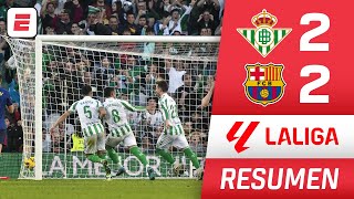 RESUMEN BETIS y BARCELONA empataron 22 GOLAZO de taquito de DIAO sobre la hora  La Liga [upl. by Aicittel]