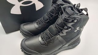 Under Armour Micro G® Valsetz 8quot Leather Waterproof Zip Tactical Boots BlackJet Gray [upl. by Blalock]