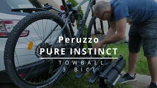 Peruzzo PURE INSTINCT  TOWBALL 3 BICI Towbar Bike Rack unboxing and full installation [upl. by Haibot]