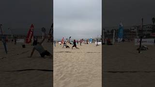 Beach tennis defense for the win shorts beachtennis beach pickleball win letsgo sand love [upl. by Aeslek]