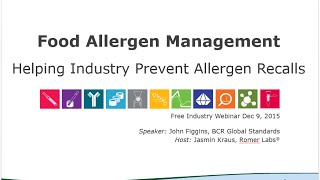 Webinar  Food Allergen Management [upl. by Fedirko537]