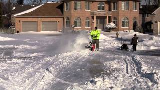 Dean Holtz Comparing Single Stage Ariens 722 Vs 2 Stage Honda HS928 Snowblowers Part 2m2t [upl. by Easlehc]