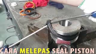 How to INSTALLING PISTON SEAL Hydraulic Cylinder  Cara Pasang Seal Hidrolik [upl. by Snahc978]