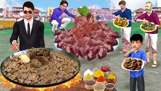 Millionaire Ka Tawa Chicken Liver Fry Mutton Fry Street Food Hindi Kahani Moral Stories Comedy Video [upl. by Eidnarb767]