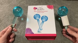 ASMR PLUM BEAUTY ICE GLOBES Water Sounds Unboxing Foam Rubbing [upl. by Adnarim620]