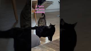 A fierce cat battle unfolding catbattle catsofyoutube [upl. by Laverne832]