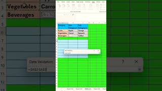 Create Dynamic Dependent DropDown Lists in Excel ExcelDataValidation ExcelTips ExcelTutorial [upl. by Anikat]