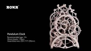 3D Puzzle Movement Assembled Wooden Pendulum clock  LK501 NEW [upl. by Lahey]